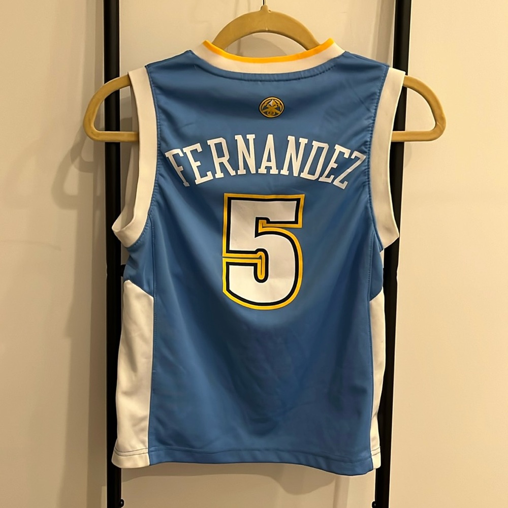 Adidas NBA Blue Denver Nuggets Rudy Fernandez # 5 Kids Size S